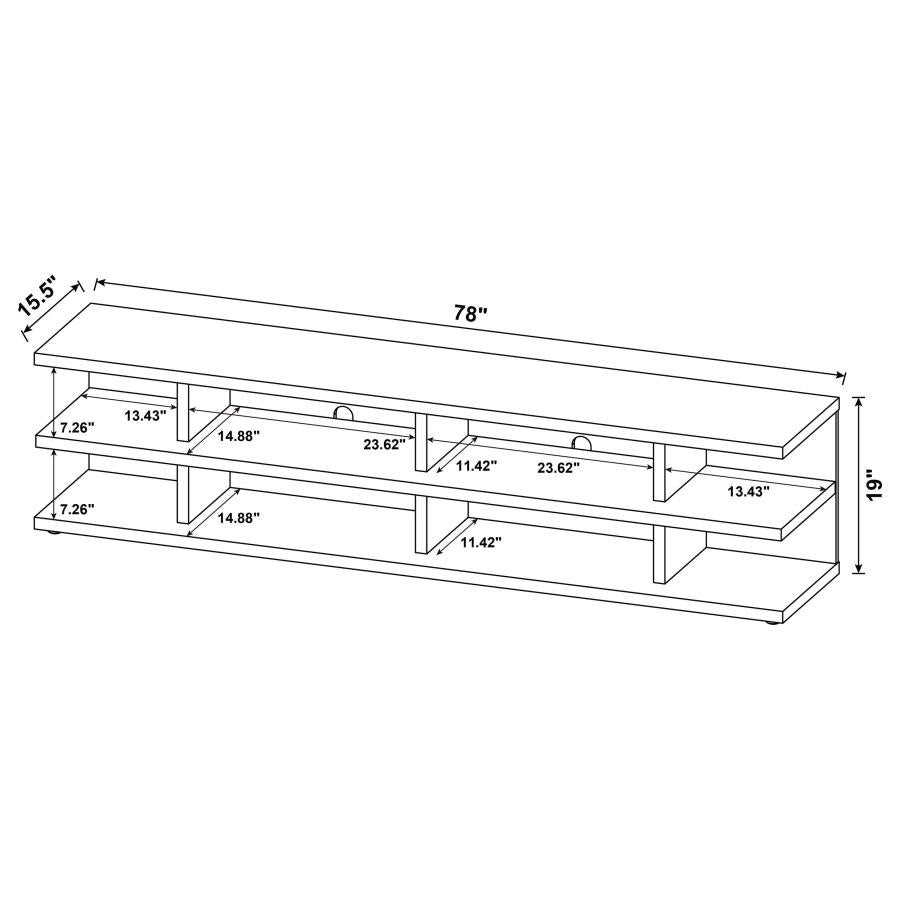 Cartmill 78-inch 2-tier TV Stand Media Console Black-zoom-10