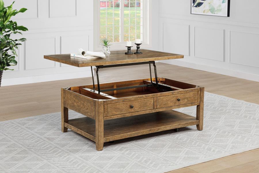 Payne 48-inch Mobile Lift Top Coffee Table Distressed Brown-zoom-3