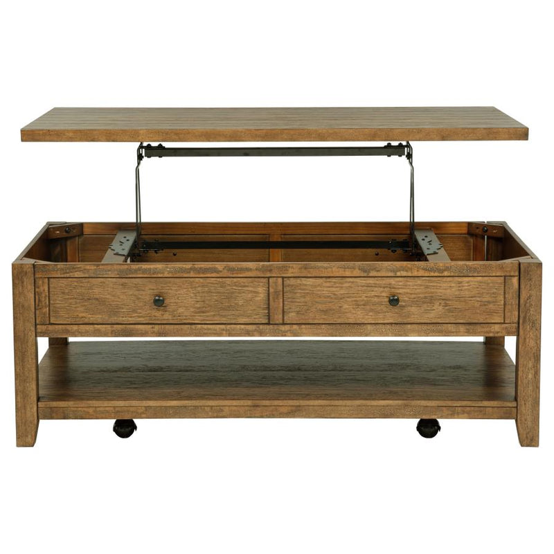 Payne 48-inch Mobile Lift Top Coffee Table Distressed Brown-zoom-