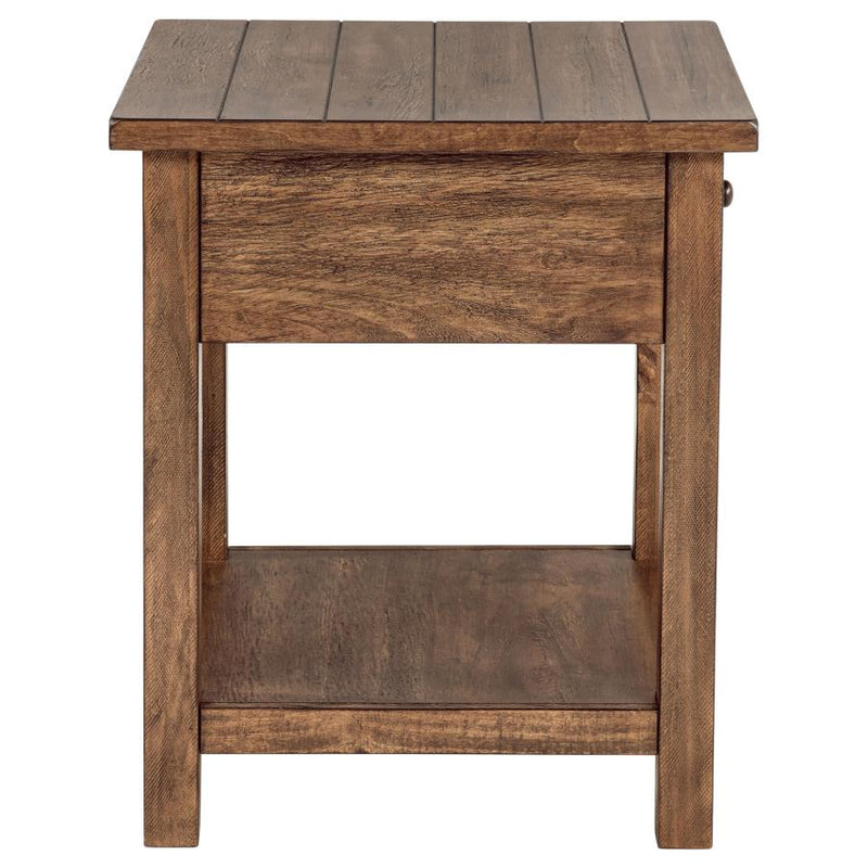 Payne 1-drawer Wood End Table with Shelf Distressed Brown-zoom-