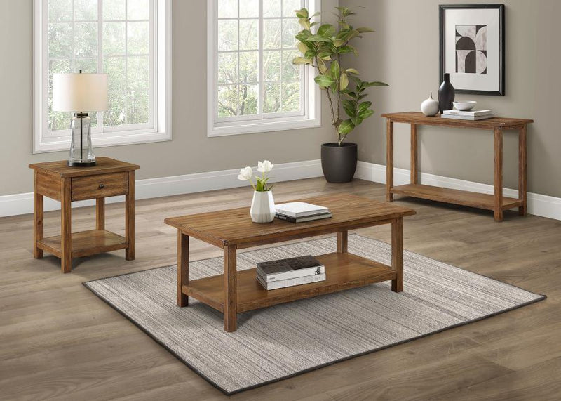 Payne 1-drawer Wood End Table with Shelf Distressed Brown-zoom-