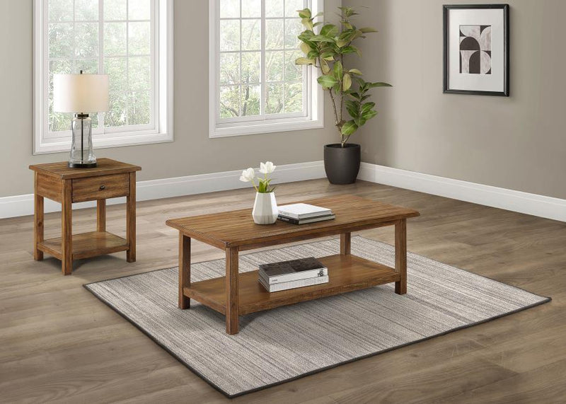 Payne 2-piece Coffee and 1-drawer End Table Set Brown-zoom-