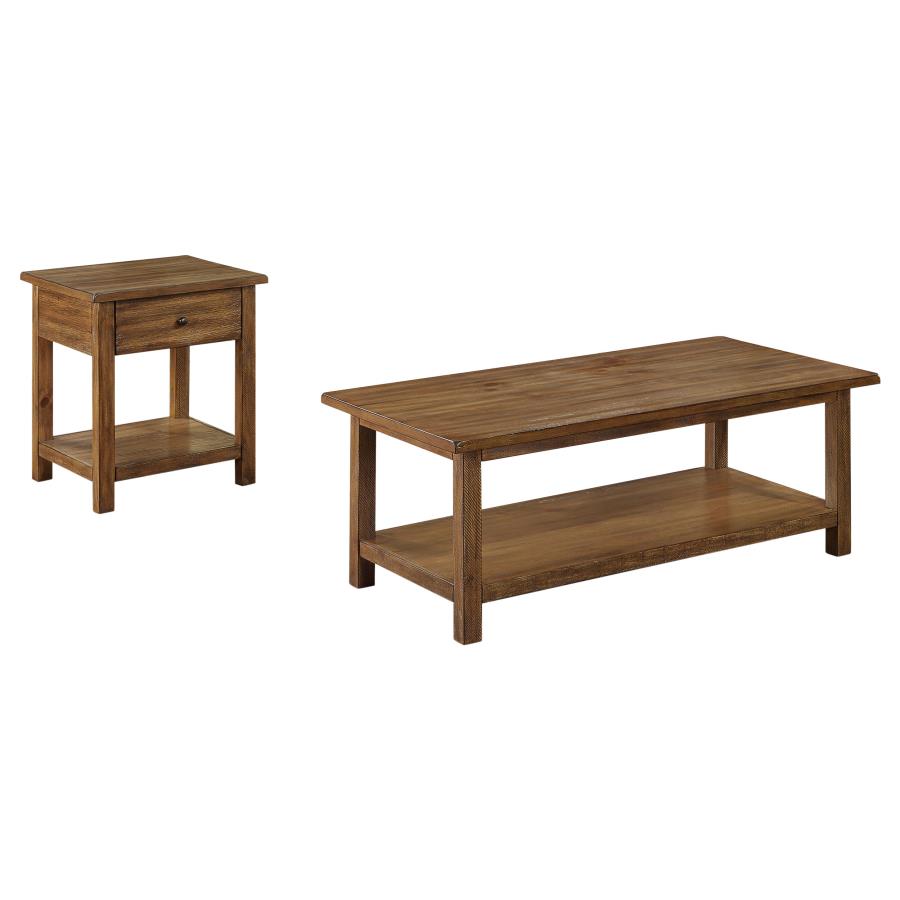 Payne 2-piece Coffee and 1-drawer End Table Set Brown-2