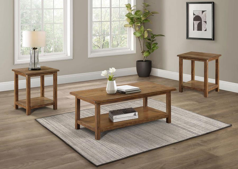Payne 3-piece Coffee and End Table Set Distressed Brown-zoom-