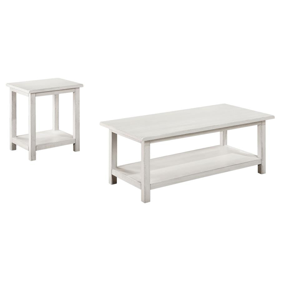 Payne 2-piece Coffee and End Table Set Distressed White-zoom-2