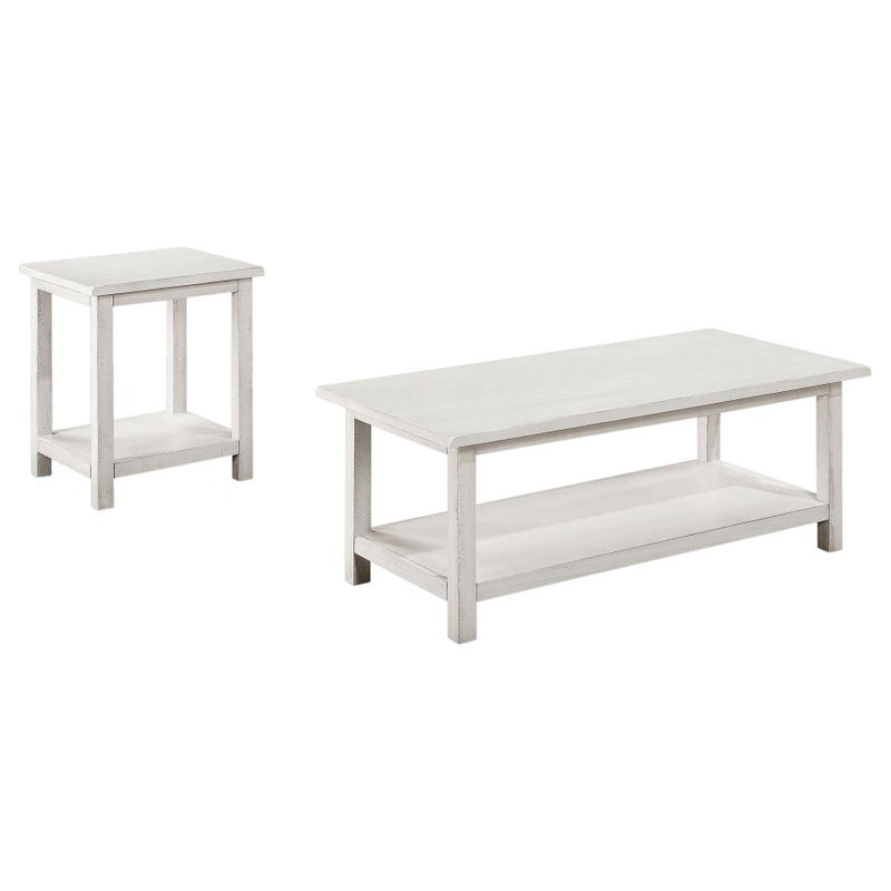 Payne 2-piece Coffee and End Table Set Distressed White-zoom-