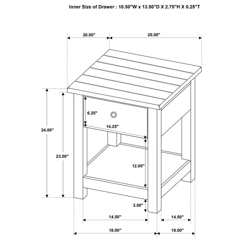 Payne 2-piece Coffee and 1-drawer End Table Set White-zoom-