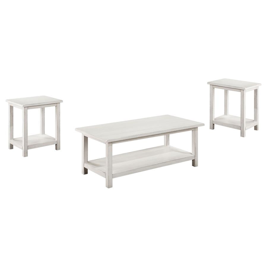 Payne 3-piece Coffee and End Table Set Distressed White-zoom-2