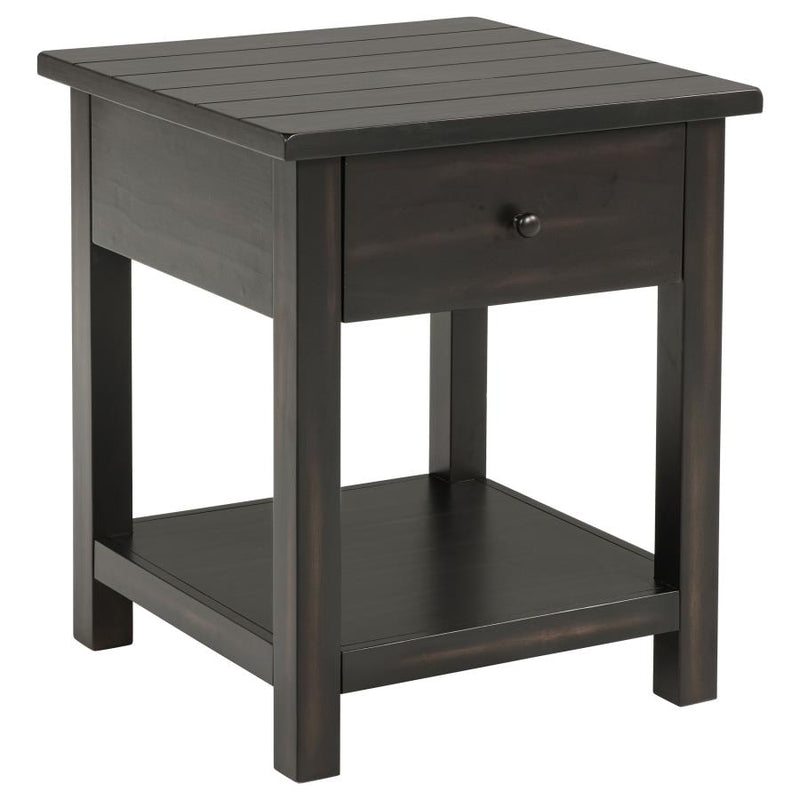 Payne 1-drawer Wood End Table with Shelf Distressed Java-zoom-
