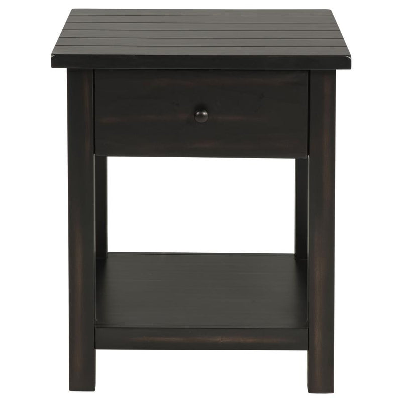 Payne 1-drawer Wood End Table with Shelf Distressed Java-zoom-