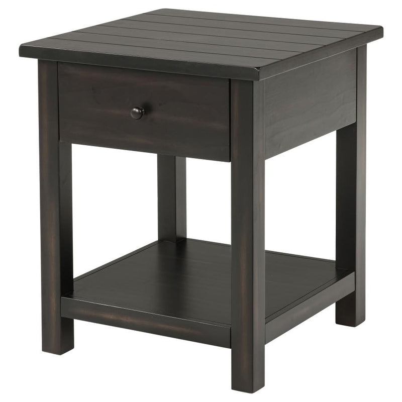 Payne 1-drawer Wood End Table with Shelf Distressed Java-zoom-