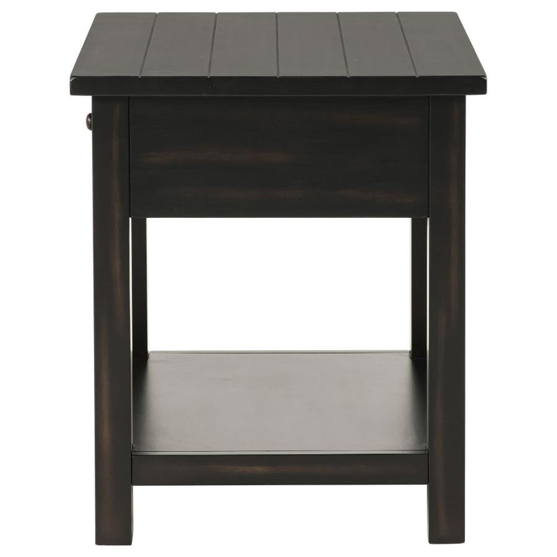 Payne 1-drawer Wood End Table with Shelf Distressed Java-zoom-
