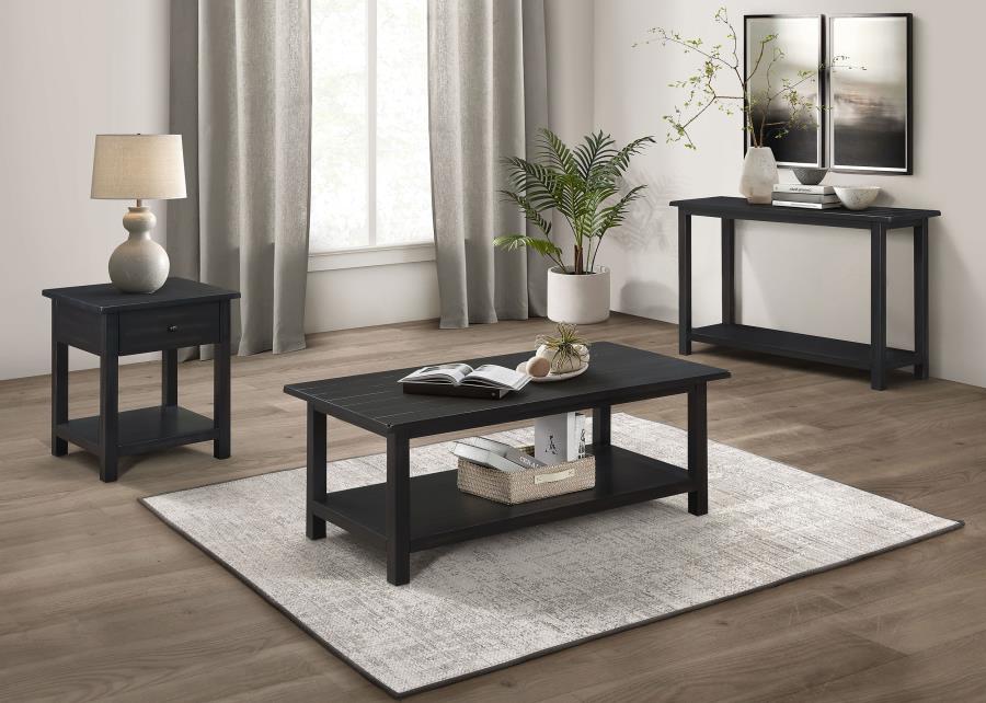 Payne 1-drawer Wood End Table with Shelf Distressed Java-zoom-11