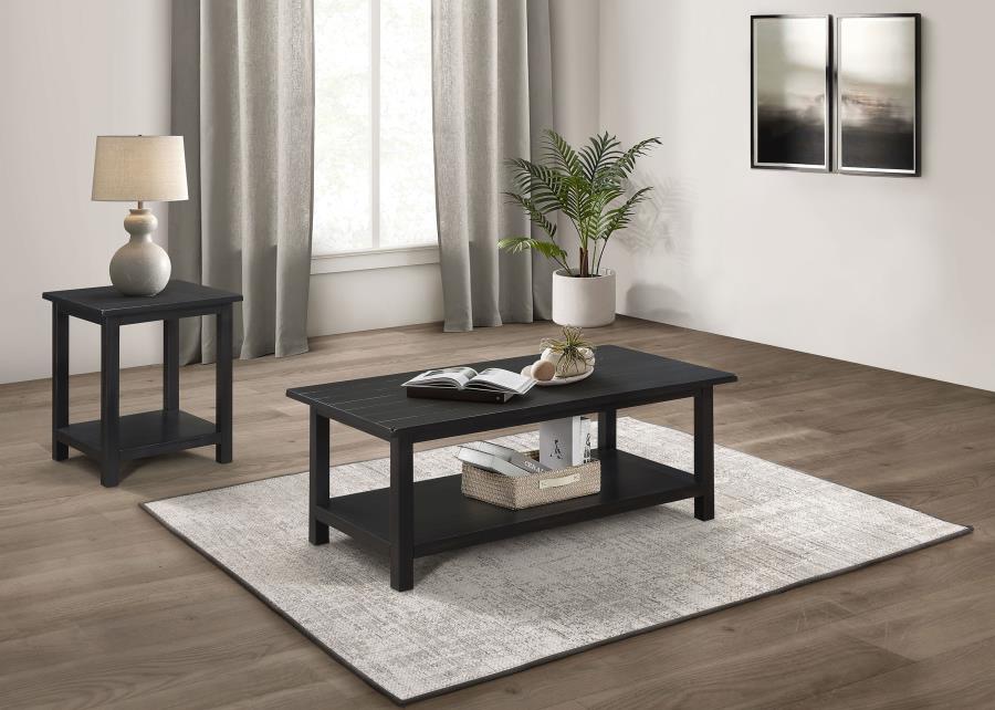 Payne 2-piece Coffee and End Table Set Distressed Java-1