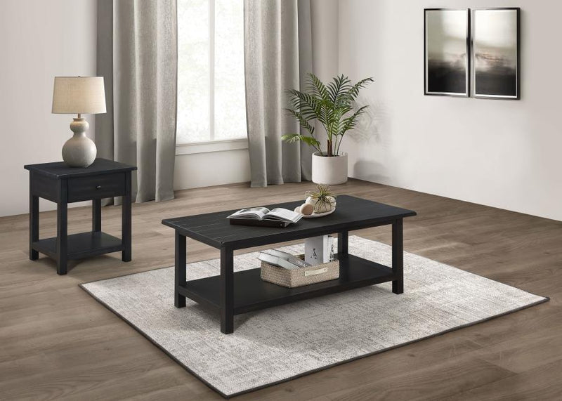 Payne 2-piece Coffee and 1-drawer End Table Set Java-zoom-