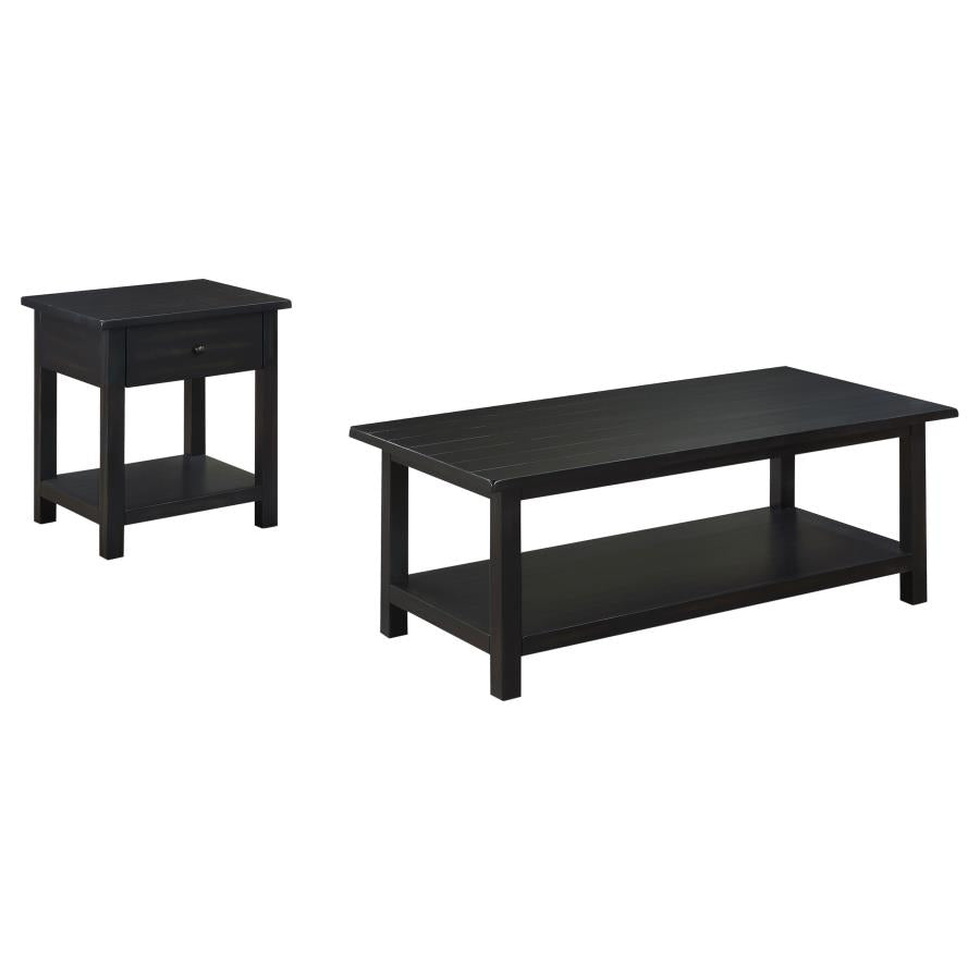 Payne 2-piece Coffee and 1-drawer End Table Set Java-2