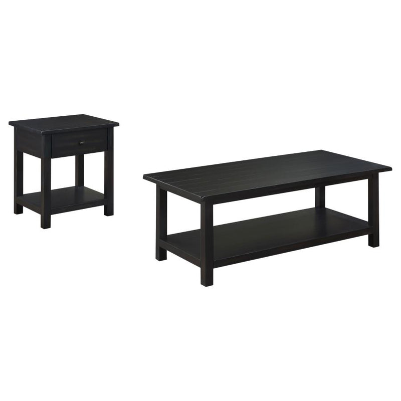 Payne 2-piece Coffee and 1-drawer End Table Set Java-zoom-