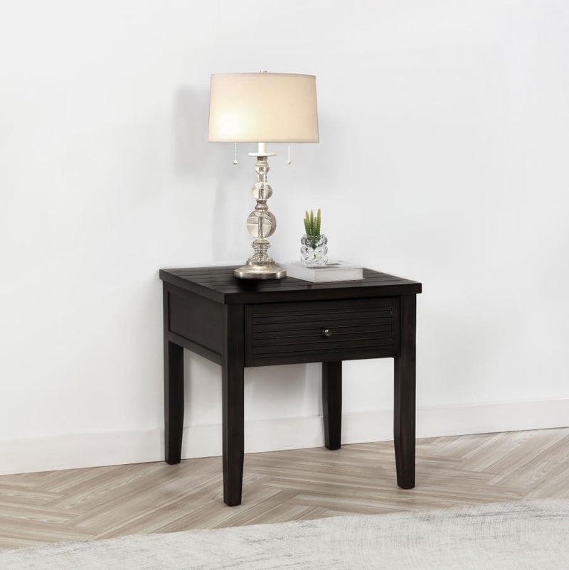 Concord 1-drawer Square End Table Distressed Java-zoom-