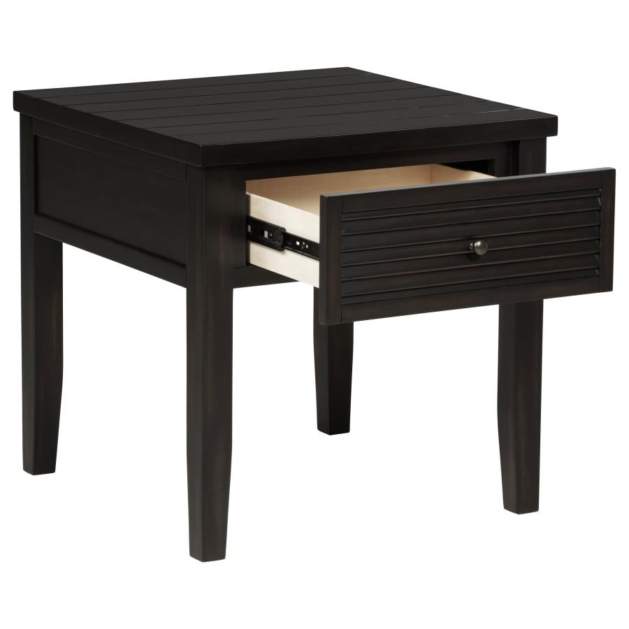 Concord 1-drawer Square End Table Distressed Java-zoom-3