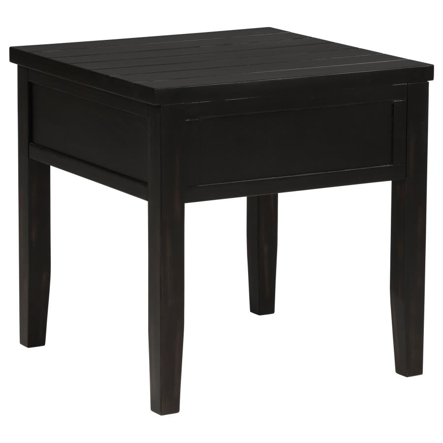 Concord 1-drawer Square End Table Distressed Java-zoom-6