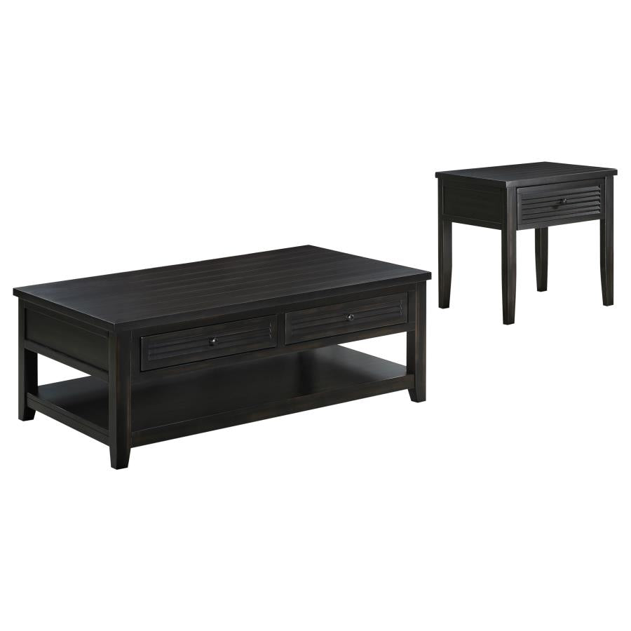 Concord 2-piece Coffee and End Table Set Distressed Java-zoom-2