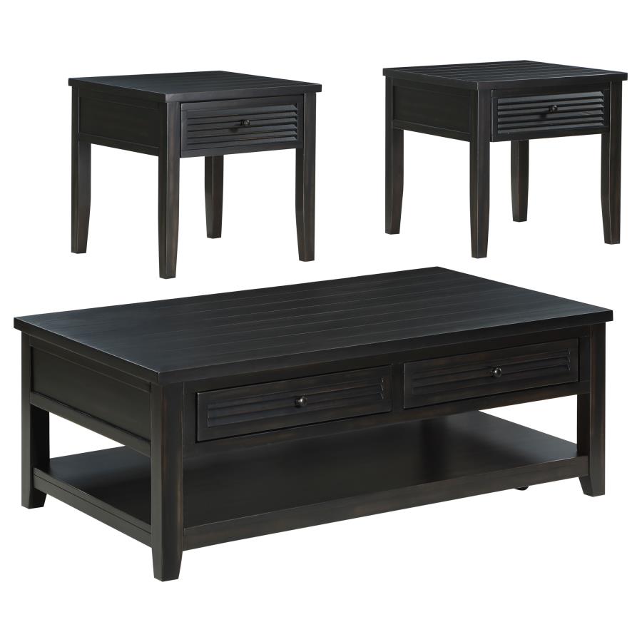 Concord 3-piece Coffee and End Table Set Distressed Java-zoom-2