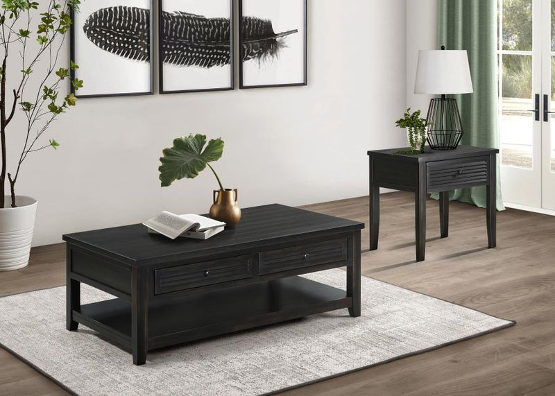 Concord 2-drawer Rectangular Coffee Table Distressed Java-zoom-