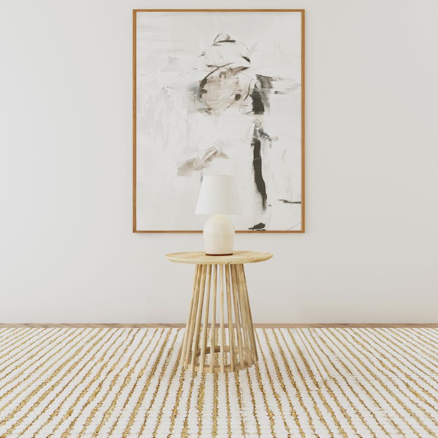 Touhy Round Solid Wood End Side Table Natural Mango-zoom-2
