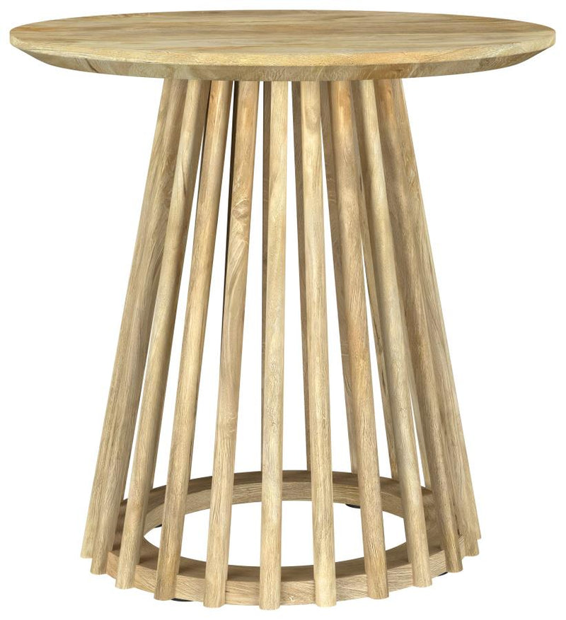 Touhy Round Solid Wood End Side Table Natural Mango-zoom-