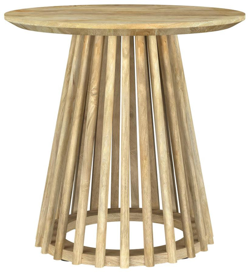 Touhy Round Solid Wood End Side Table Natural Mango-zoom-