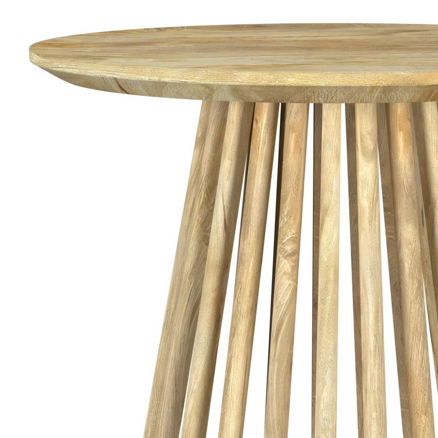 Touhy Round Solid Wood End Side Table Natural Mango-5