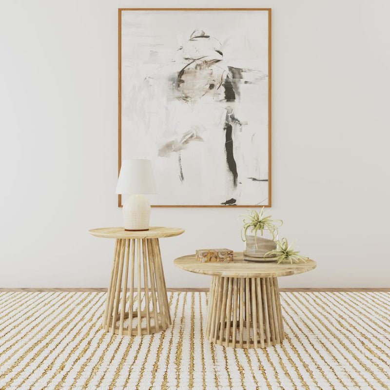 Touhy 2-piece Round Coffee and End Table Set Natural Mango-zoom-