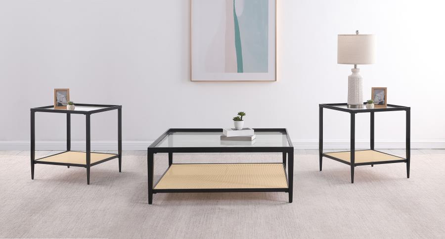 Amherst 3-piece Coffee and End Table Set Black-zoom-1