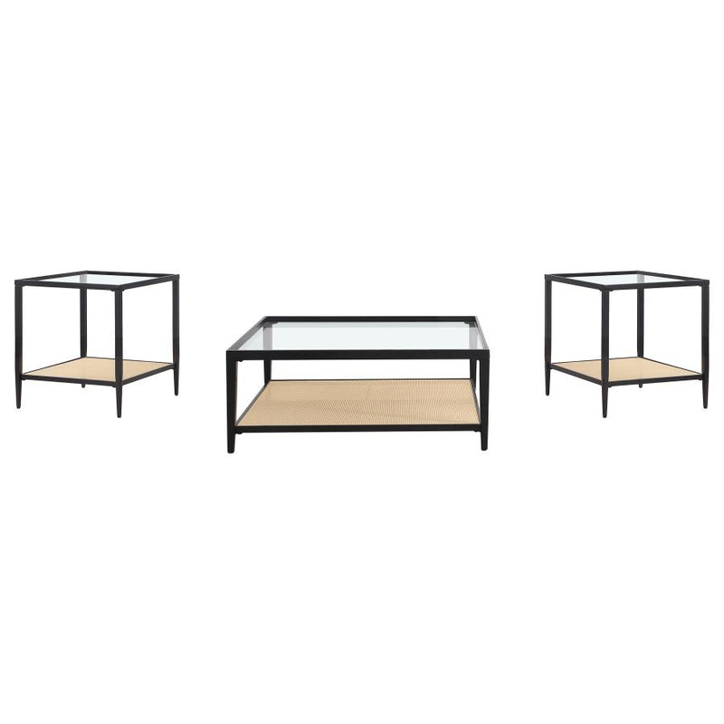 Amherst 3-piece Coffee and End Table Set Black-zoom-