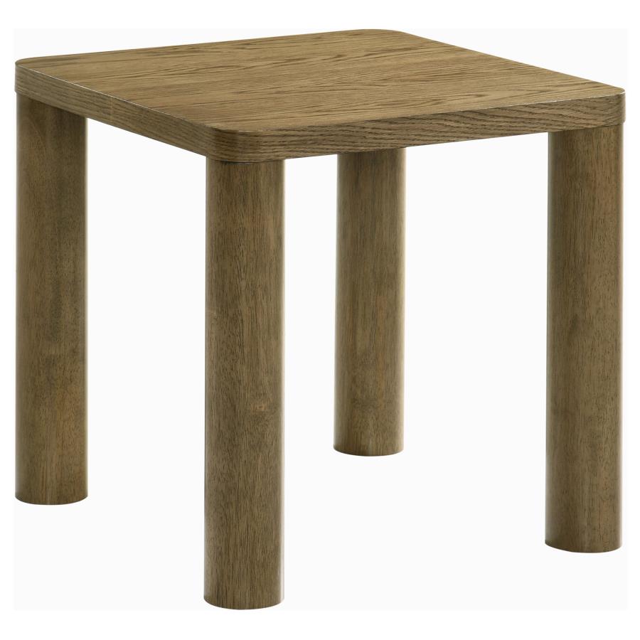 Castlewood Engineered Wood Accent Side End Table Brown Oak-1