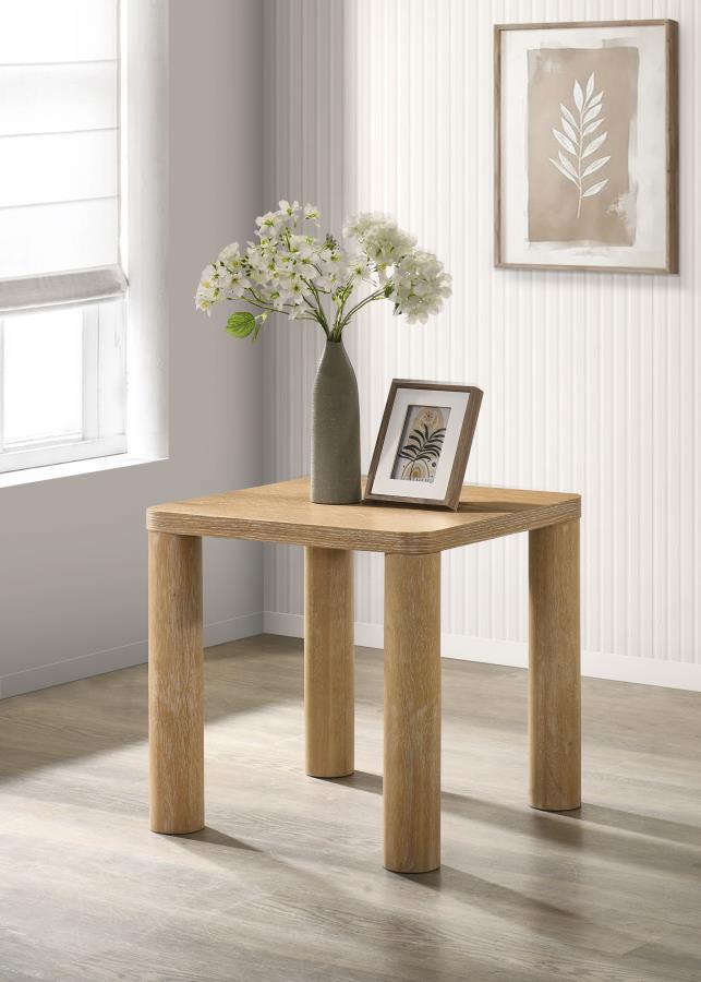 Castlewood Engineered Wood Accent Side End Table Light Oak-zoom-2