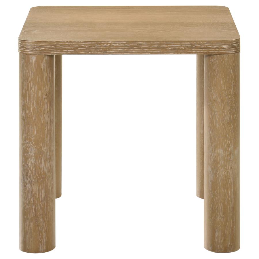 Castlewood Engineered Wood Accent Side End Table Light Oak-zoom-3