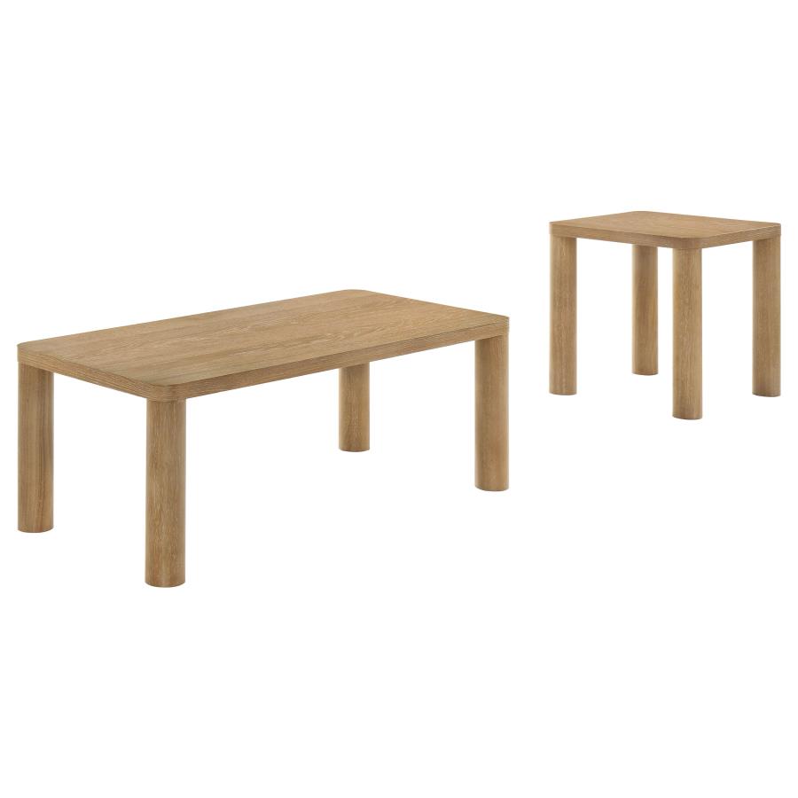 Castlewood 2-piece Cocktail Coffee Table Set Light Oak-zoom-2