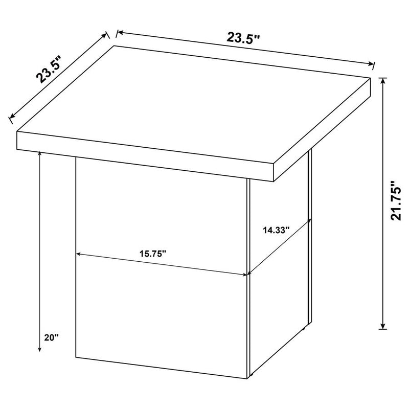 Devar Square Engineered Wood End Table Distressed Pine-zoom-