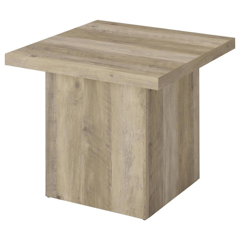 Devar 3-piece Square Coffee End Table Set Distressed Pine-zoom-