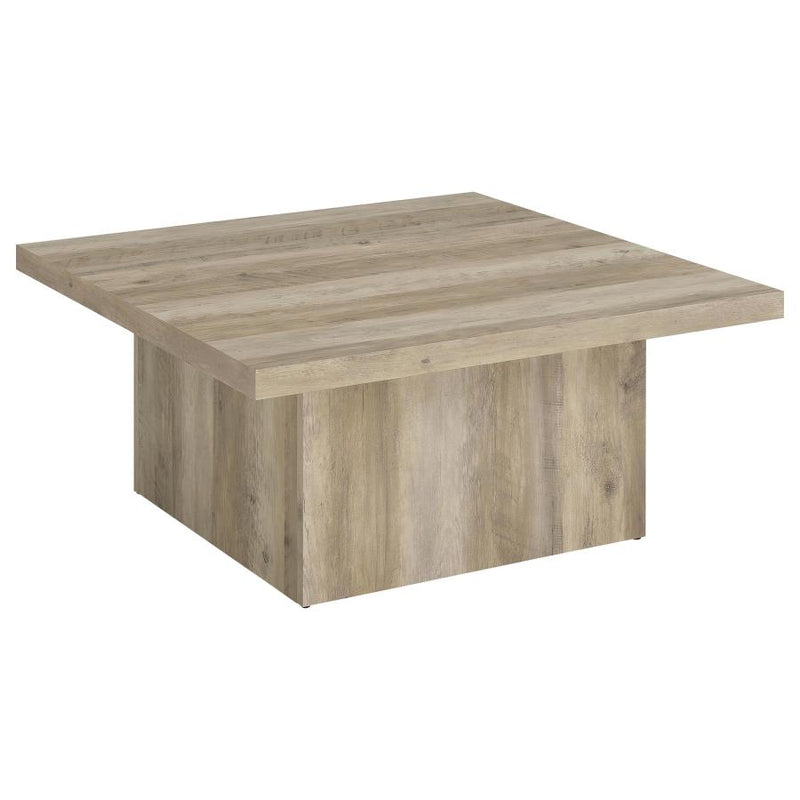 Devar 3-piece Square Coffee End Table Set Distressed Pine-zoom-