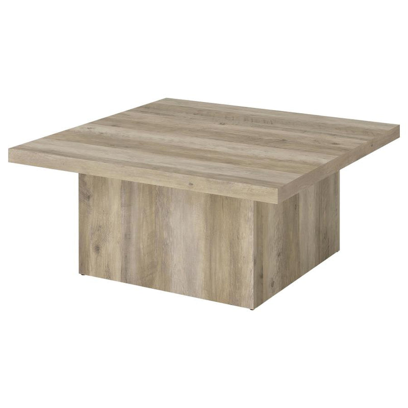 Devar Square Engineered Wood Coffee Table Distressed Pine-zoom-
