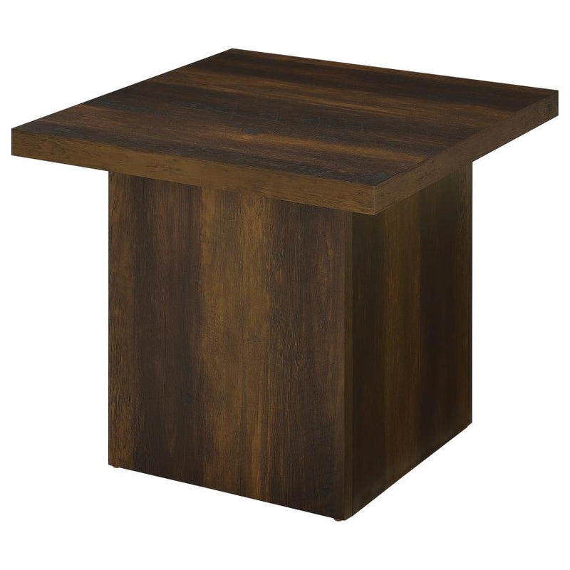 Devar Square Engineered Wood Side End Table Dark Pine-zoom-