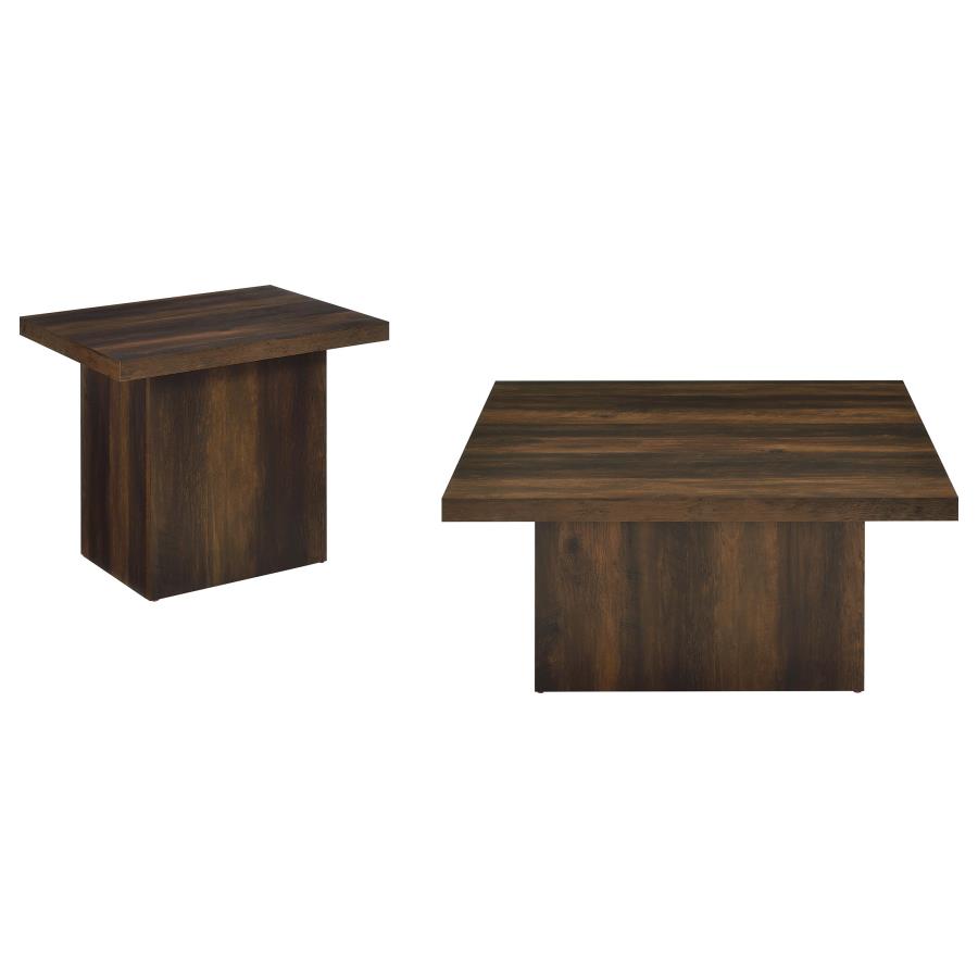 Devar 2-piece Square Coffee and End Table Set Dark Pine-zoom-2