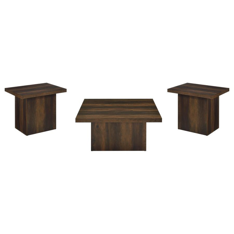 Devar 3-piece Square Coffee and End Table Set Dark Pine-zoom-