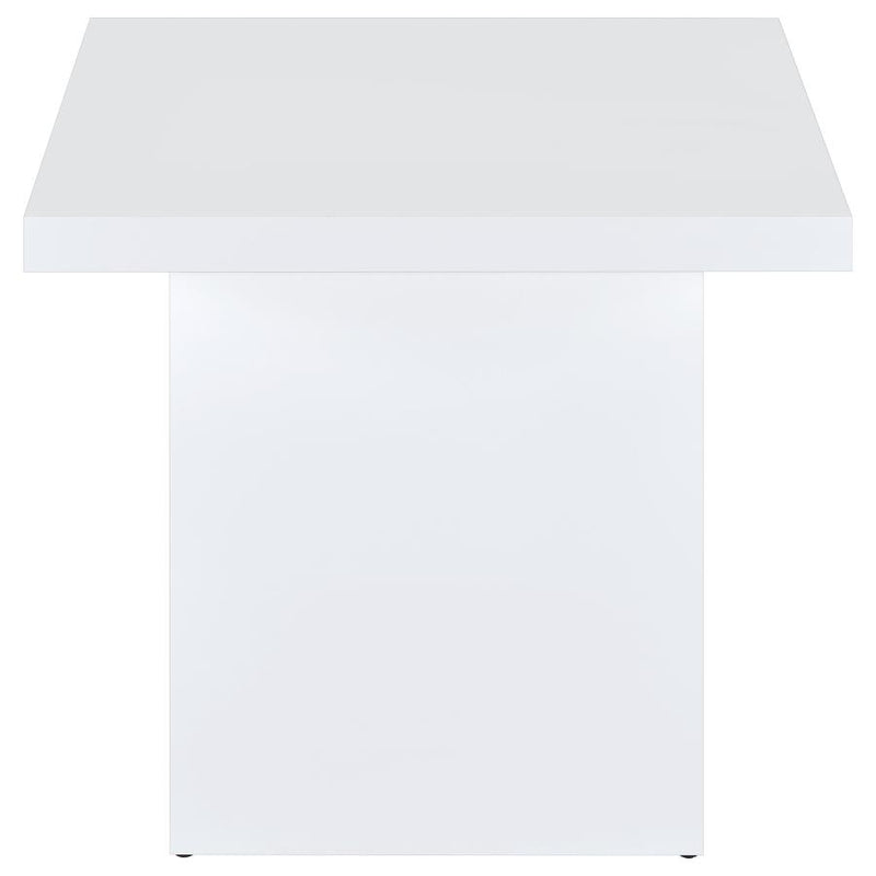 Devar 2-piece Square Coffee End Table Set White High Gloss-zoom-