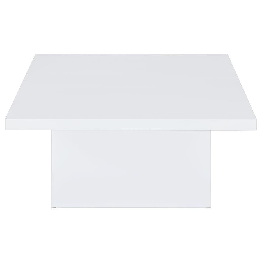Devar 2-piece Square Coffee End Table Set White High Gloss-9