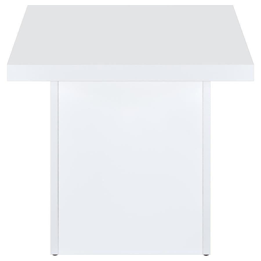 Devar 3-piece Square Coffee End Table Set White High Gloss-zoom-7