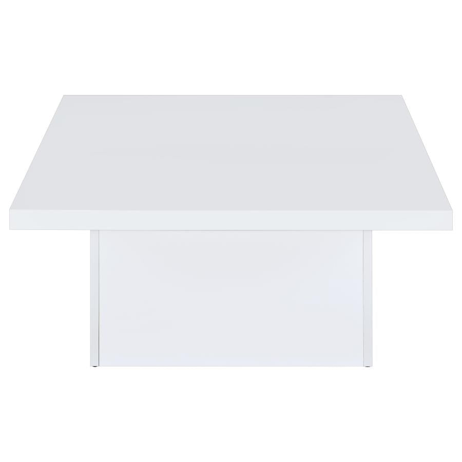 Devar 3-piece Square Coffee End Table Set White High Gloss-12