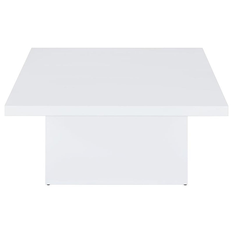 Devar Square Engineered Wood Coffee Table White High Gloss-zoom-